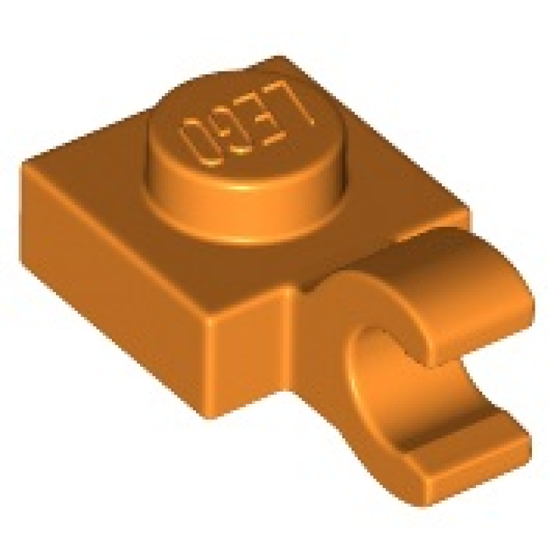 Plaat, Aangepast 1x1 met horizontale clip Orange